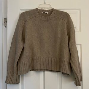 Beige wool crew sweater